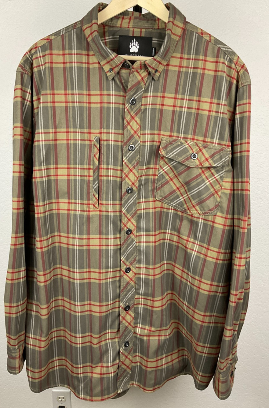 Alaskan Hardgear Midnight Sun Shirt Men 2XL Tall Plaid Wool Blend AKHG